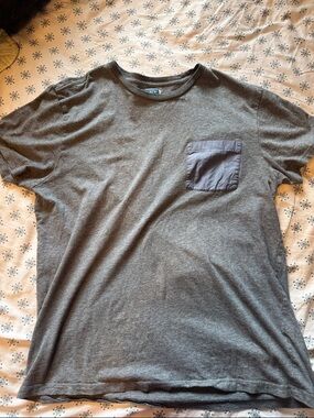 Soft J Crew Grey T-Shirt with Navy Pocket